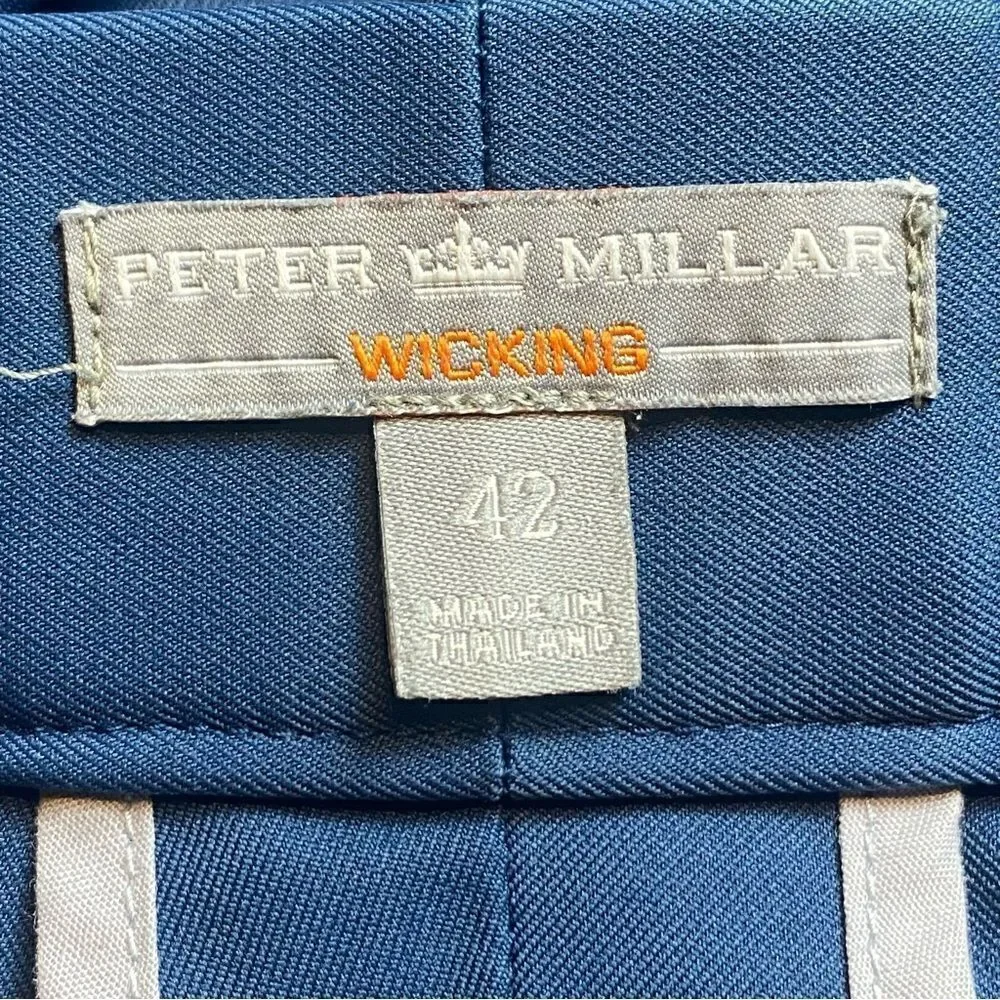 Peter Millar Wicking Blue Flat Front Shorts Size 42